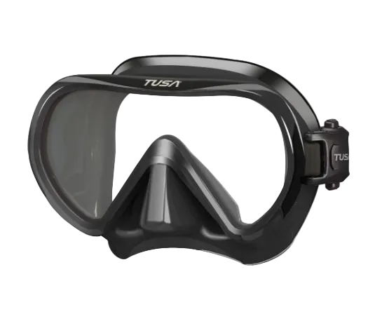 TUSA Ino Mask – Premium Single Lens Scuba Diving Mask with 3D SYNQ Technology Black Silicone Black